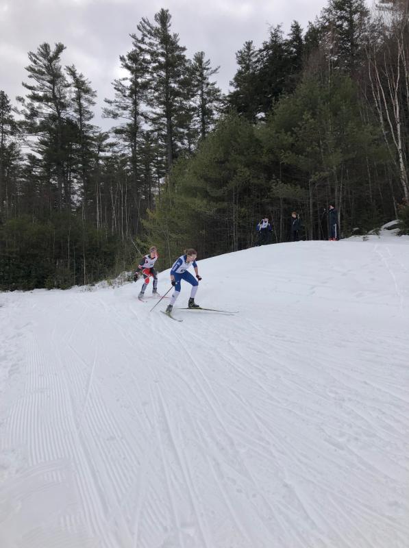 Elias Porter during the first round of elimination heats of the relay. (Courtesy Saphrona Stetson)
