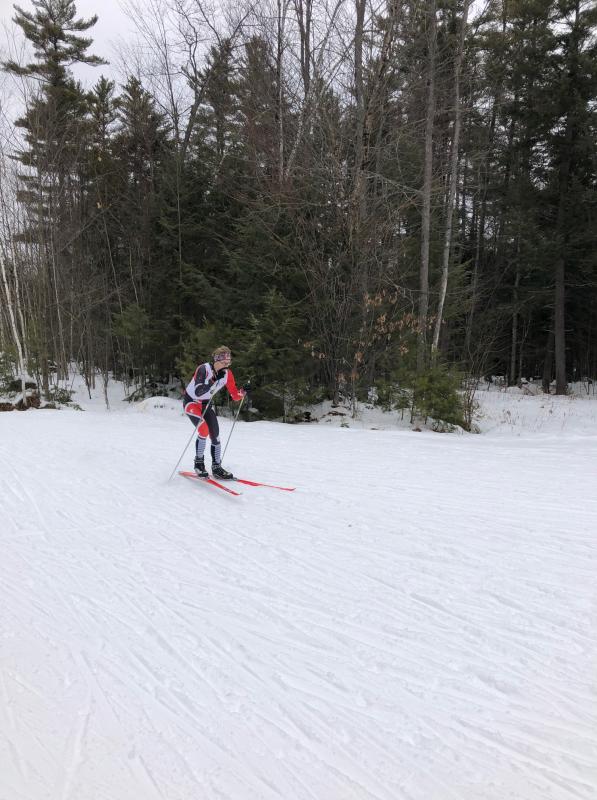 Elias Porter during the first round of elimination heats of the relay. (Courtesy Saphrona Stetson)