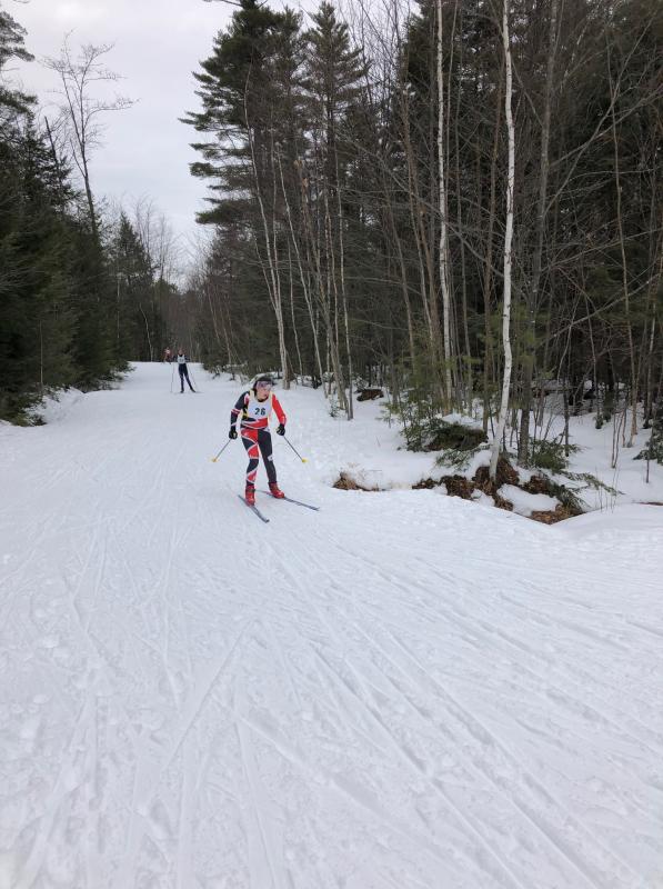 Alley Johnson approaching the finish of the 3k. (Courtesy Saphrona Stetson)