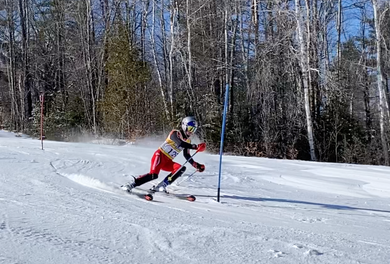 Camden Hills alpine skier Devon Smith at the KVAC championship Feb. 8. (Courtesy Mike Smith)
