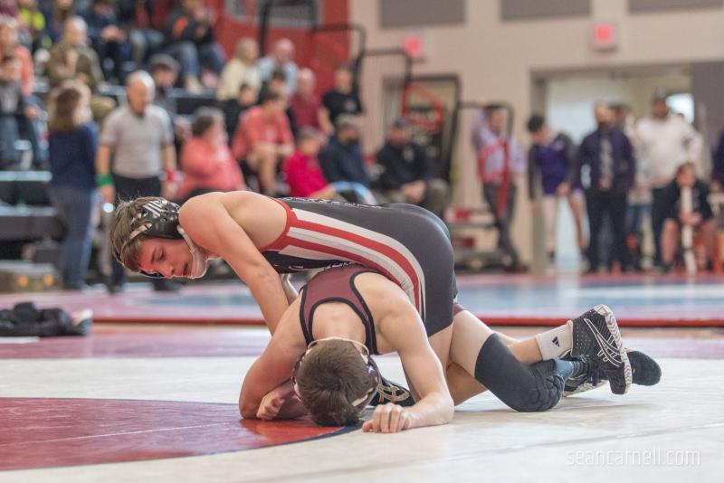 A scene from the Class A state wrestling championships. (Courtesy Sean Carnell)