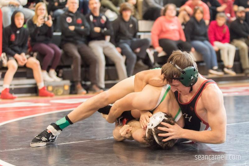 A scene from the Class A state wrestling championships. (Courtesy Sean Carnell)
