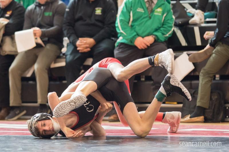 A scene from the Class A state wrestling championships. (Courtesy Sean Carnell)