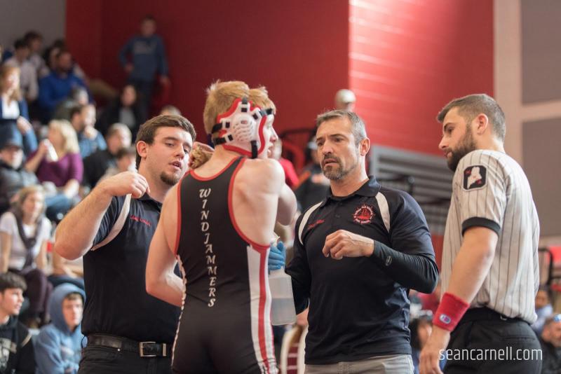 A scene from the Class A state wrestling championships. (Courtesy Sean Carnell)