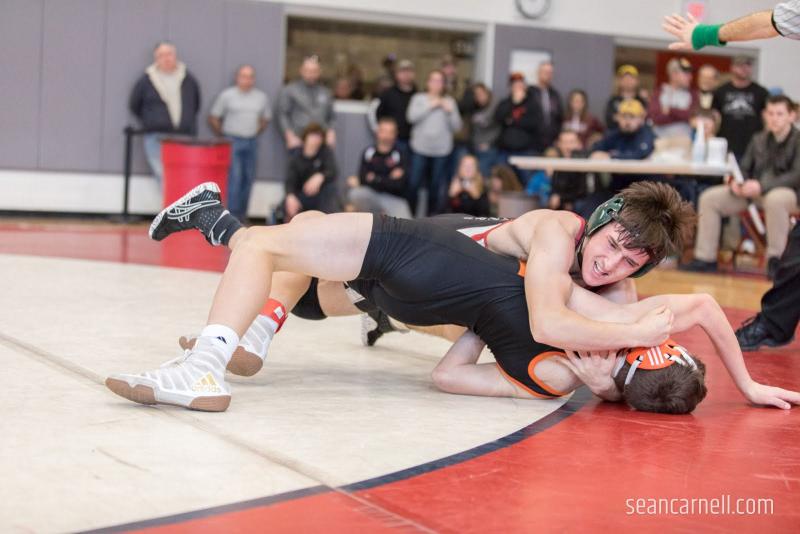 A scene from the Class A state wrestling championships. (Courtesy Sean Carnell)