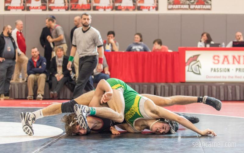 A scene from the Class A state wrestling championships. (Courtesy Sean Carnell)