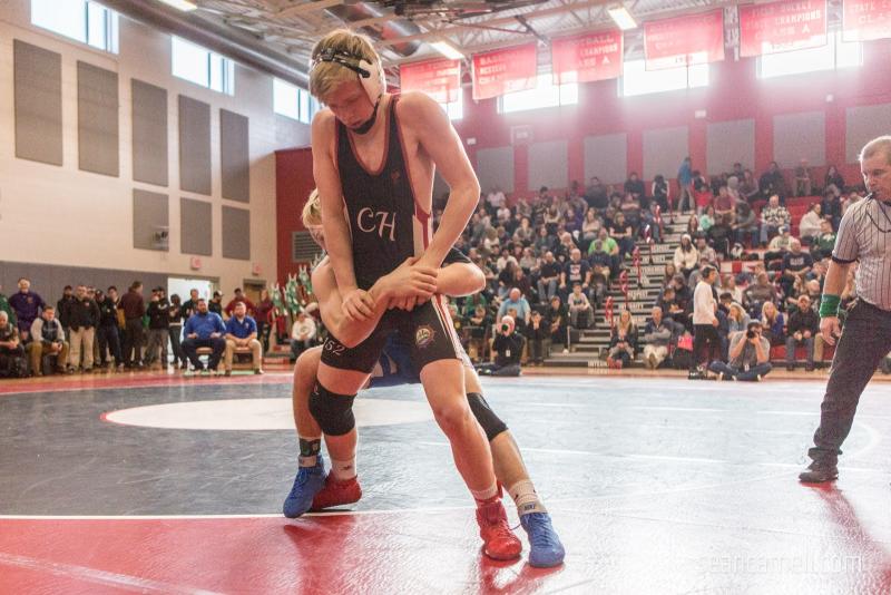 A scene from the Class A state wrestling championships. (Courtesy Sean Carnell)