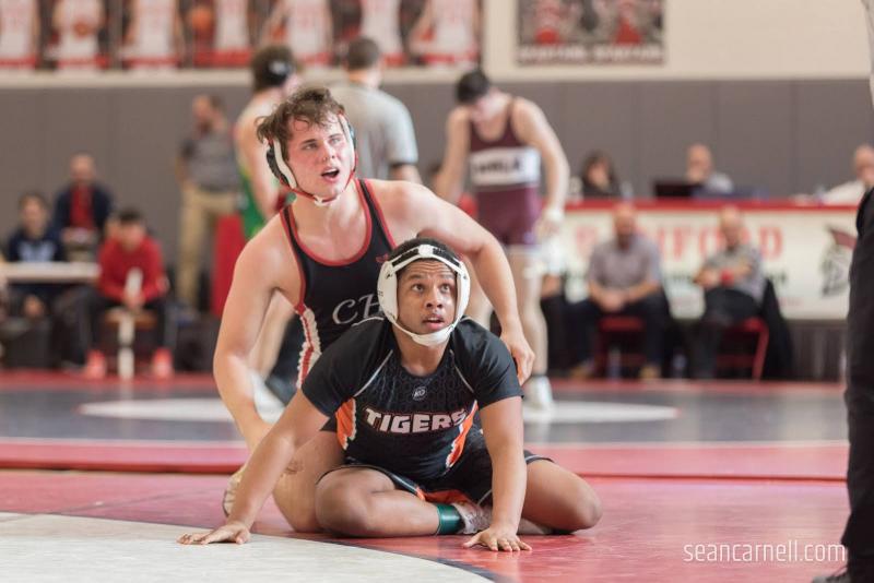 A scene from the Class A state wrestling championships. (Courtesy Sean Carnell)