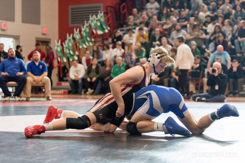 A scene from the Class A state wrestling championships. (Courtesy Sean Carnell)