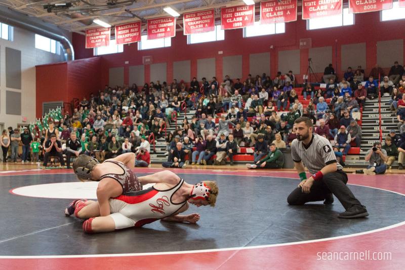 A scene from the Class A state wrestling championships. (Courtesy Sean Carnell)