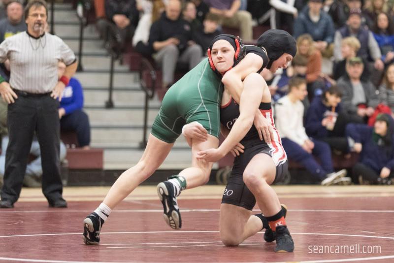 A scene from the girls wrestling state championships Feb. 19. (Courtesy Sean Carnell)