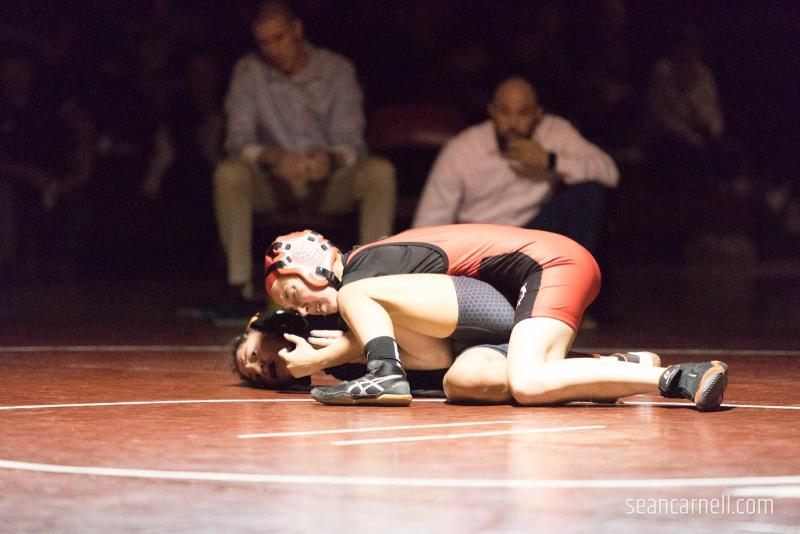 A scene from the girls wrestling state championships Feb. 19. (Courtesy Sean Carnell)