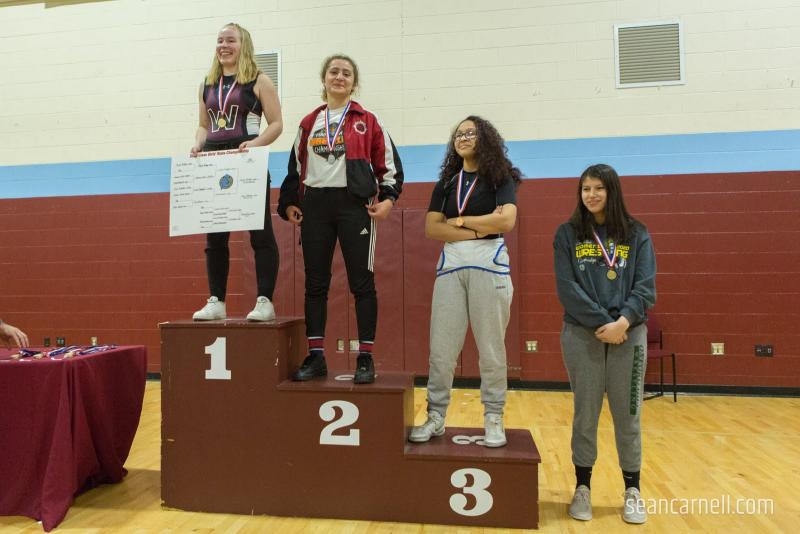 A scene from the girls wrestling state championships Feb. 19. (Courtesy Sean Carnell)