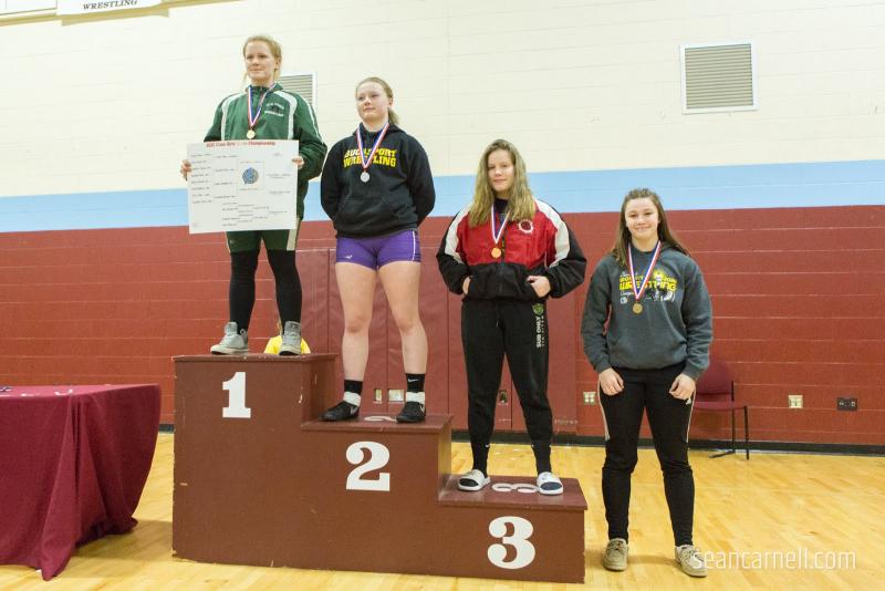 A scene from the girls wrestling state championships Feb. 19. (Courtesy Sean Carnell)