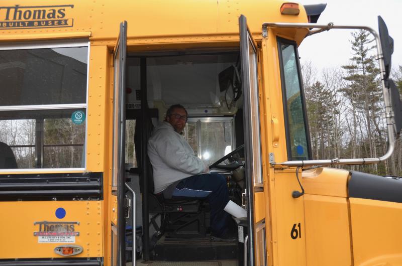 Gary Gould takes care of the Lincolnville Beach Route. (Photo by Lynda Clancy)