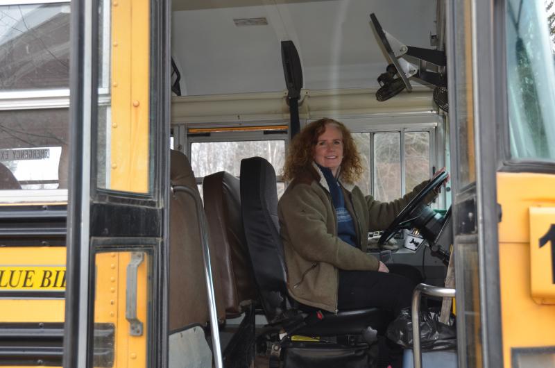 Driver Donna Dwyer takes care of a Camden-Rockport route, over by Rockville. (Photo by Lynda Clancy)
