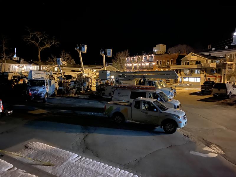 Line workers from Canada and other states arrived in the Midcoast to help clear lines and reconnect homes to the power grid. (Photo. courtesy Alison McKellar)