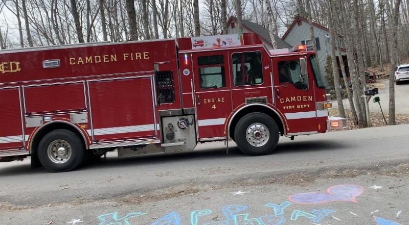 Camden Fire Station even gets in on the parade. (Photo courtesy Christina Tibbetts)