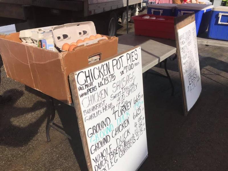Sign at the Belfast Farmer’s Market. Photo courtesy Belfast Farmer’s Market.