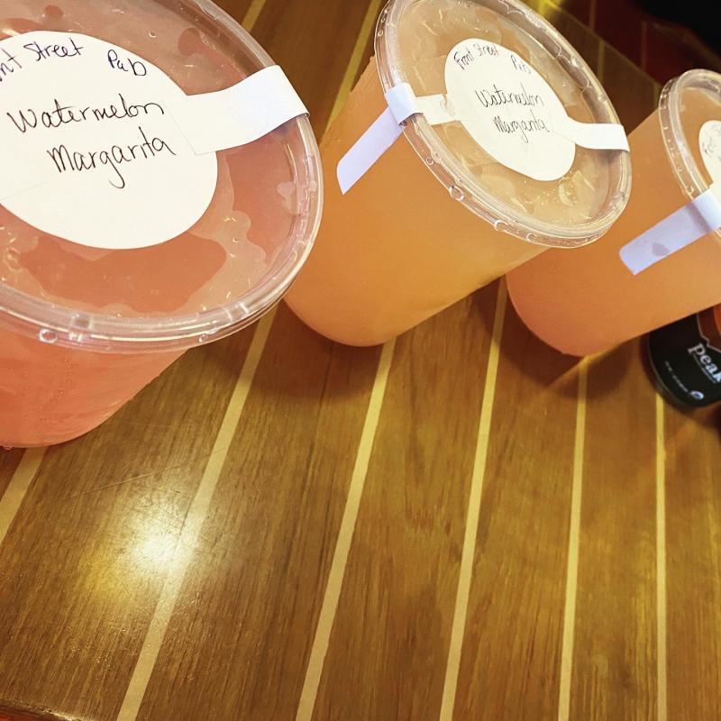 Watermelon Margaritas. Photo courtesy The Front Street Pub.