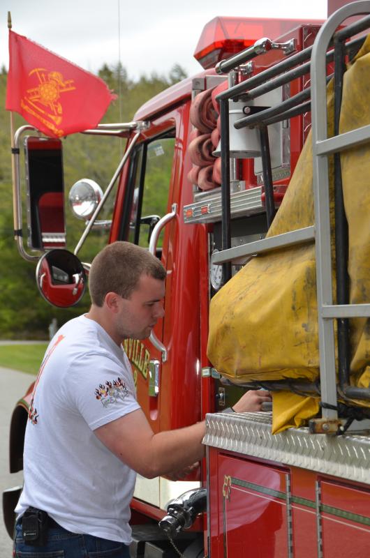 Nick Watts, Lincolnville firefighter (Photo by Lynda Clancy)