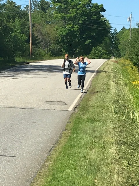 Abigail Nathan and her father, Jeff, running a graduation day half-marathon. (Courtesy Christine Nathan)