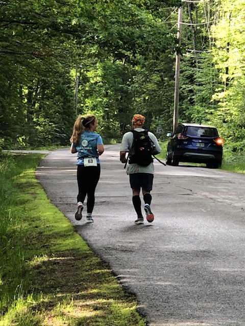 Abigail Nathan and her father, Jeff, running a graduation day half-marathon. (Courtesy Christine Nathan)