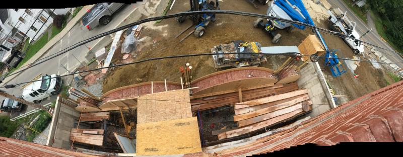 Looking down on the construction site. (Photo courtesy Justin Smith)
