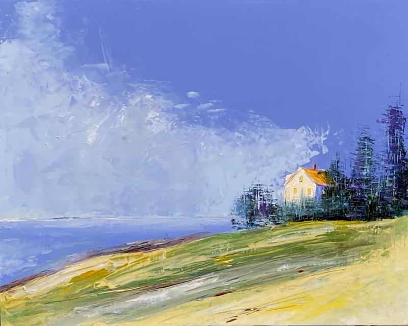Island Pines, Janis Sanders, Oil On Panel. (Photo courtesy Camden Falls Gallery)