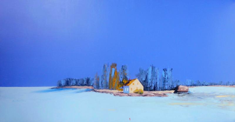 Island Rose, Janis Sanders, Oil on Panel.