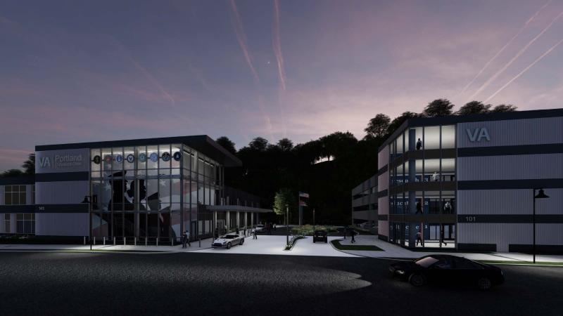 Night rendering of Portland Community Based Outpatient Clinic (CBOC). (Photo courtesy VA Maine)
