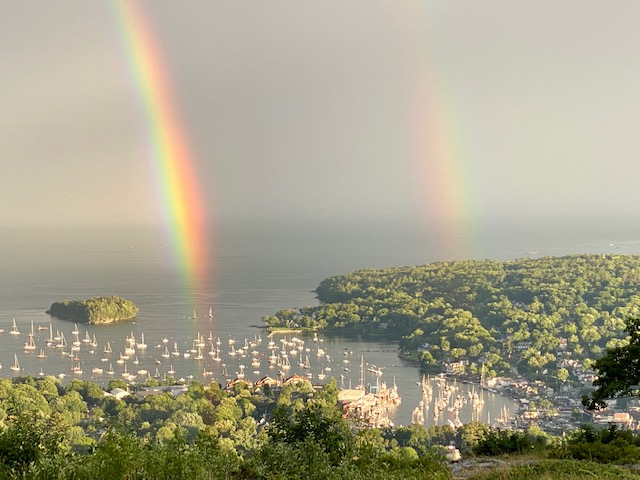 Rainbows from the top of Mount Battie. (Photo courtesy Michelle Dias)