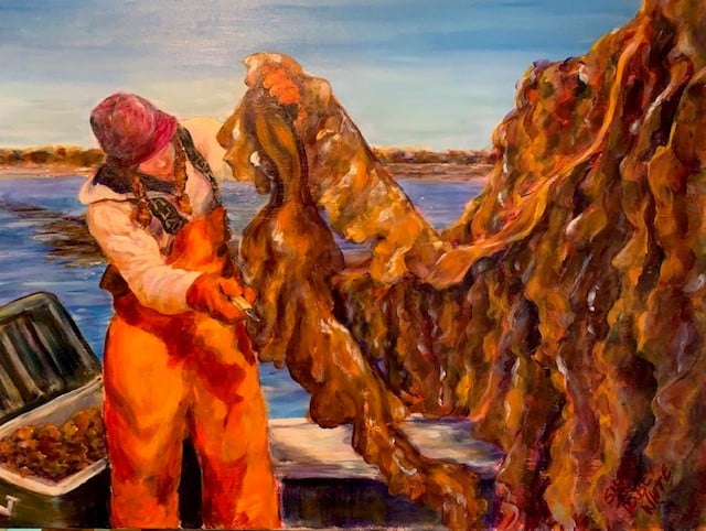 “Harvesting Kelp” by Susan Tobey White. (Photo courtesy Archipelago)