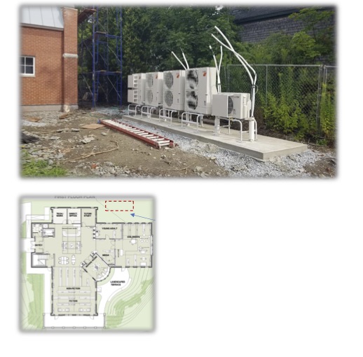 Finally, the many energy efficient heat pumps that will keep the building warm in the winter and cool in the summer.