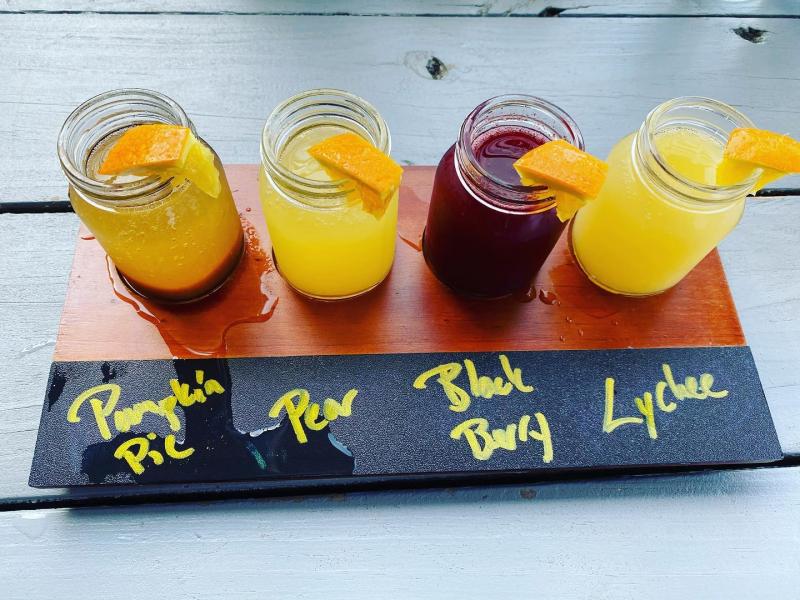 A fall lineup of brews at Mason’s Brewing Co. Photo courtesy Chefs of Maine