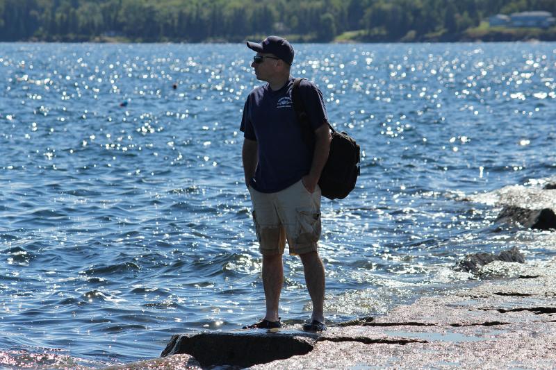 Bob Trapani on one of his forays out on the Rockland Breakwater. Photo courtesy Anne-Marie Trapani.