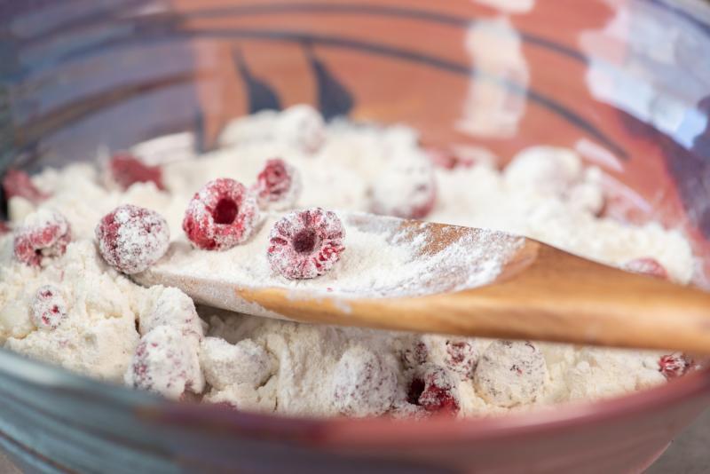 Inside the process of making scones. (Photo by Lynn Karlin)