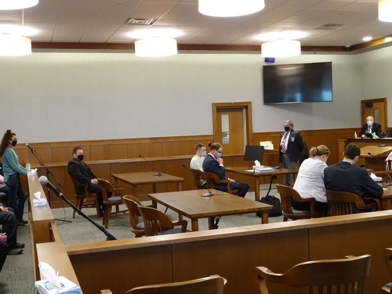 McDevitt’s mother (far left) reads her letter to the court. (photo by Erica Thoms)