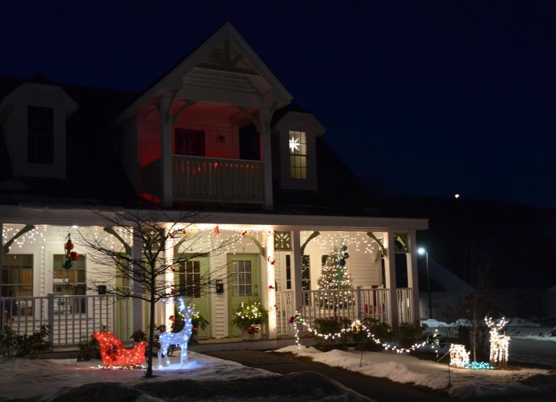 Elm Street, Camden, with the Mt. Battie Star in the background.