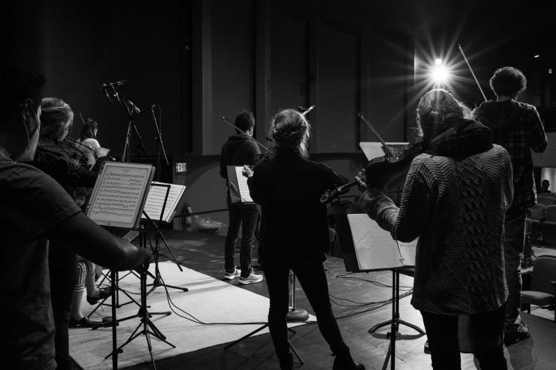 Palaver Strings rehearsing at The Waldo (Photo courtesy Anna Finocchiaro)