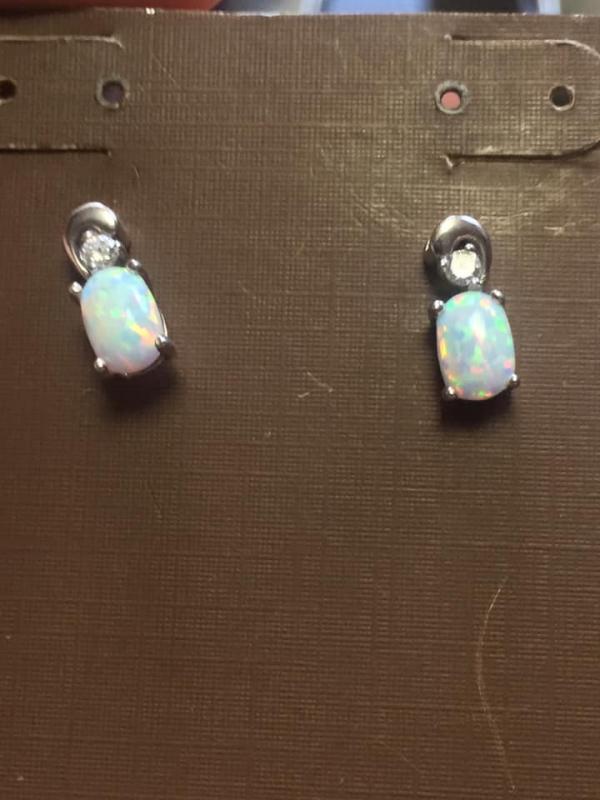 Which has led to a pair of earrings that were simulated opals with CZ accents...Photo courtesy Matt Hunt