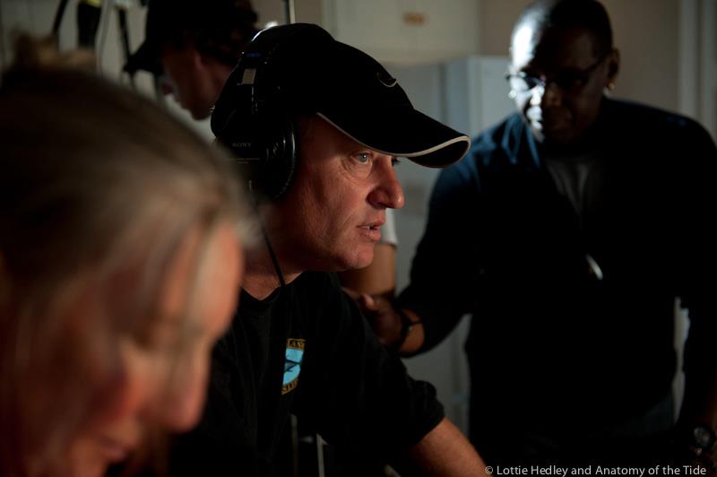 Director Joel Strunk during the 5-week shoot of ‘Anatomy of The Tide’, also shot in Maine. (Photo courtesy Lottie Hedley and Anatomy of the Tide)