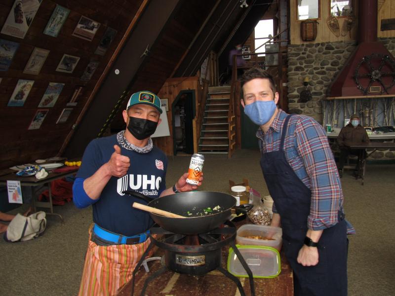 Chuong Thien (C.T.) Nguyen with Chef Josh Hixon, owner of 40 Paper in Camden. Photo by Kay Stephens