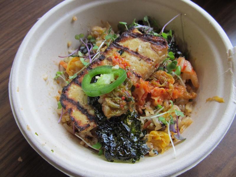 Nguyen’s vegetarian dish made with Heiwa Tofu. Photo by Kay Stephens