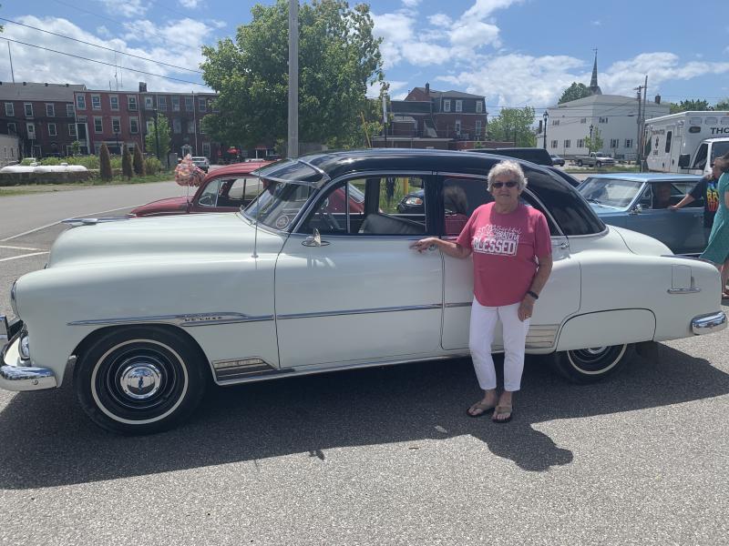 Kathleen Anderson with her ’51 Chevy. (Photo courtesy Thomaston Grammar School)
