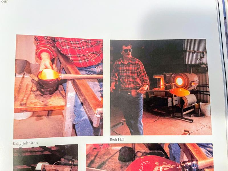 Elizabeth’s original portrait of artist Richard Remsen doing blown glasswork in “Our View.” Photo courtesy Elizabeth Stanley