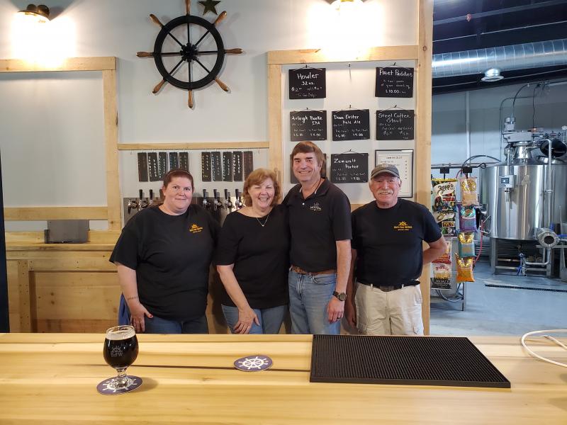 From left are Tanya Gamache, taproom manager, Jean Powers, co-owner, Pepper Powers, co-owner, and Mike Acker, assistant brewer. Photo courtesy Stan Rintz