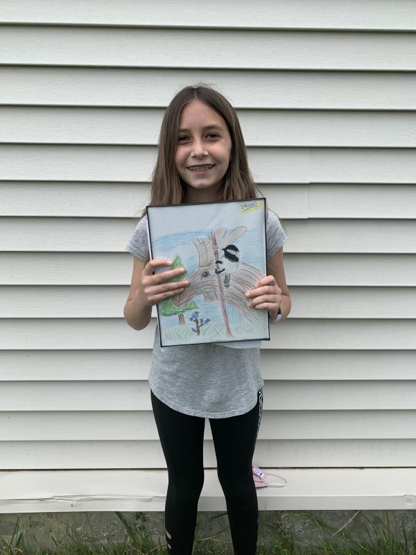 Natalie Jordan is recognized for being a finalist in the Maine Educator cover contest. (Photo courtesy Thomaston Grammar School)