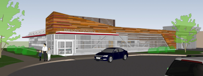 A rendering of the new entrance for the Pen Bay Medical Center emergency department. The project begins July 5.
