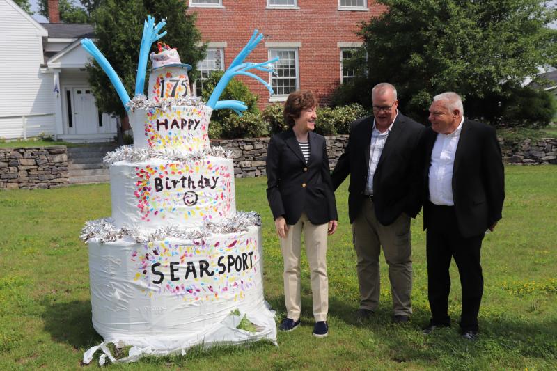 Senator Collins with Searsport Town Manager James Gilway and Chair of the Selectboard Doug Norman.